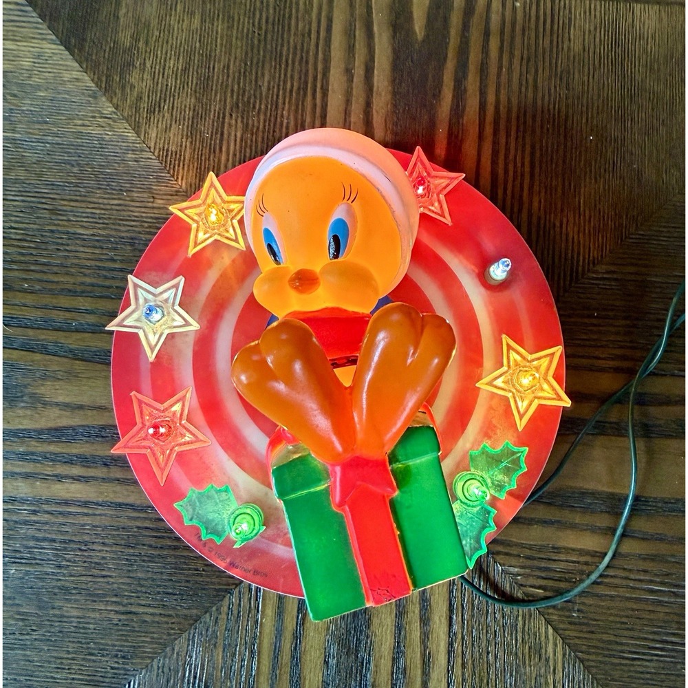 Tweety Bird Christmas Tree Topper Vintage 1996 Warner Bros Looney Tunes Light Up